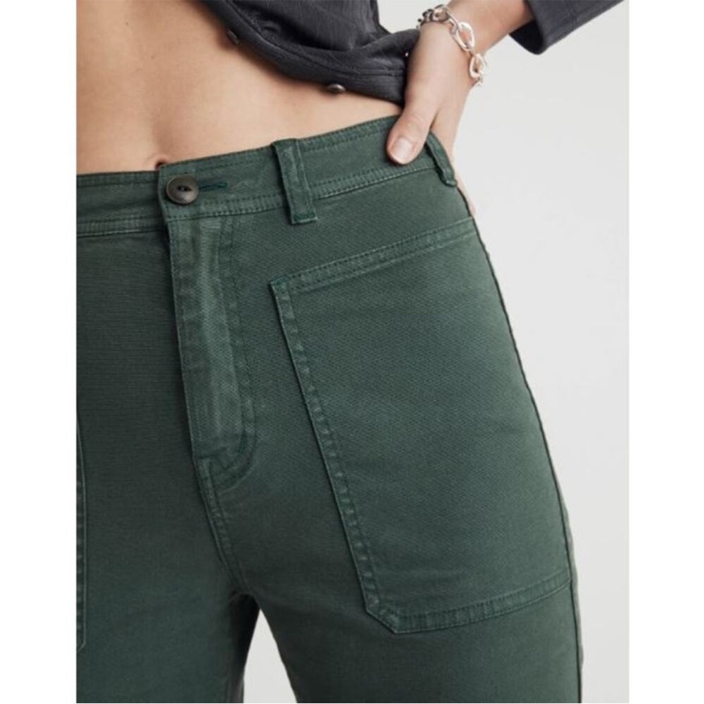 Madewell Straight Leg Jeans in Dark Green - Picture 3 of 6